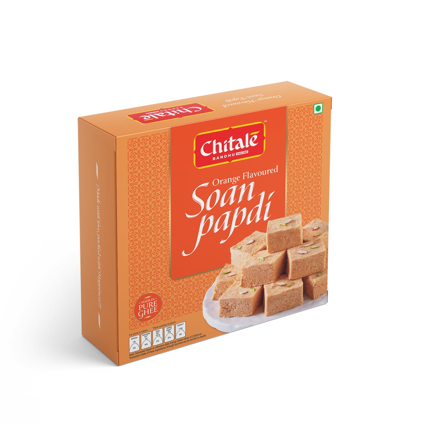 Soan Papdi Orange - Chitale Bandhu